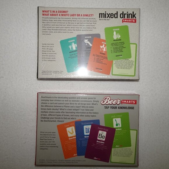Mixed Drink Smarts + Beer Smarts Games Trivia Question & Answer Cards Recipes - Picture 3 of 11